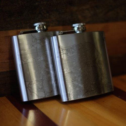 Pawtucket - Rhode Island Map Hip Flask