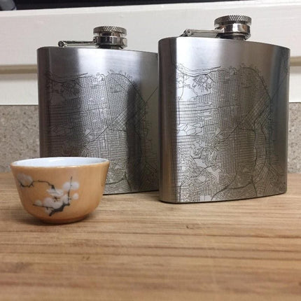 Pawtucket - Rhode Island Map Hip Flask